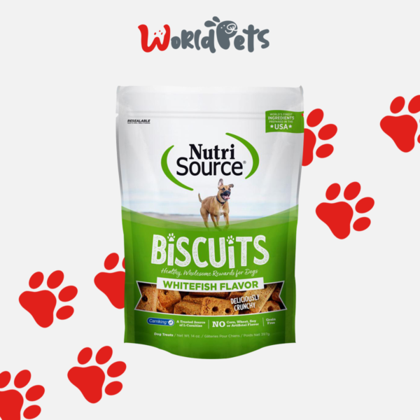 Galletas de pescado blanco sin grano para perro Nutrisource 14 oz.